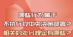 【學習在線】哪些行為屬于不執(zhí)行黨中央決策部署？相關(guān)處分規(guī)定是什么？